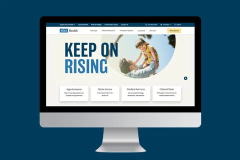 UCLA Health homepage on a desktop computer